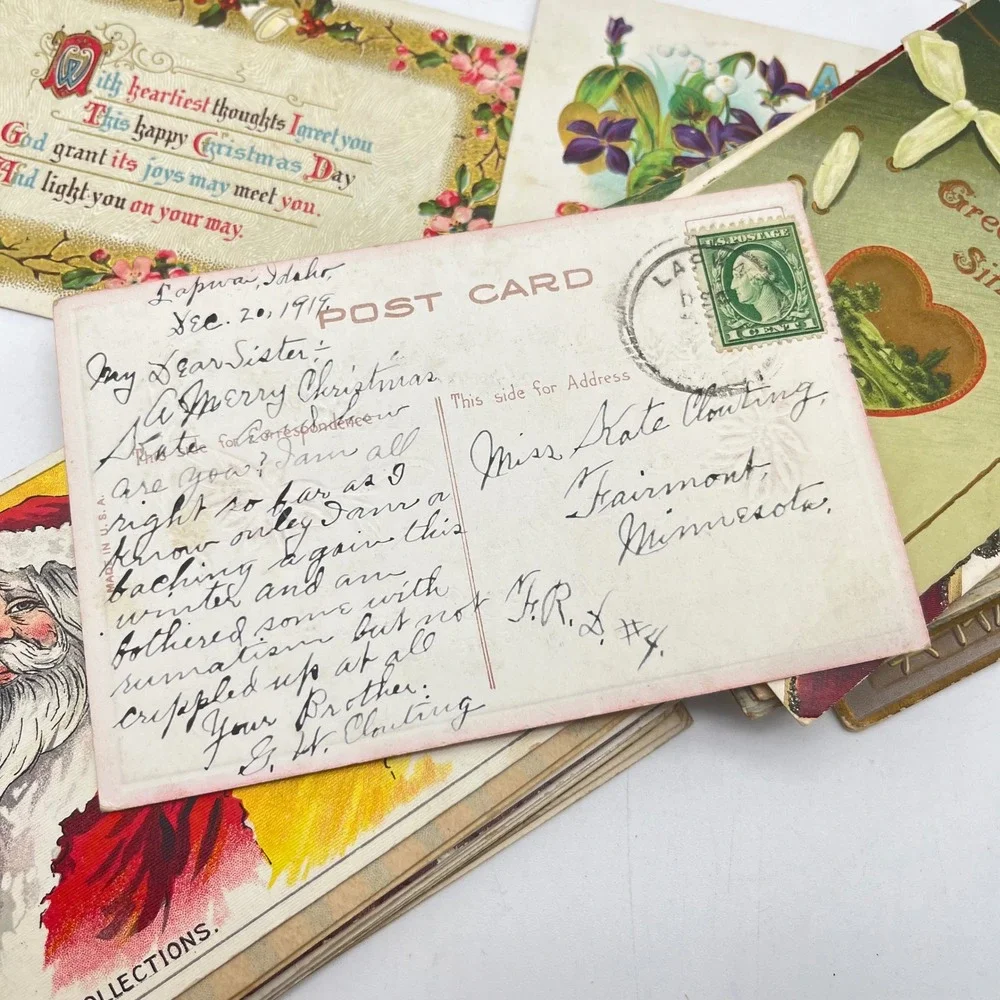 Antique Postcard Collection Lot‎ of 56 Single Recipient Holiday Christmas